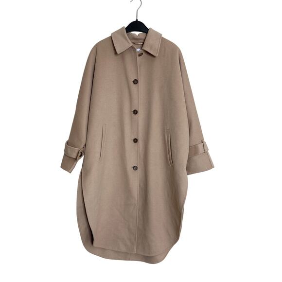 REISS Carmen Blindseam Wool Blend Cape Coat in Camel Size XS/S New with tags - Picture 1 of 7